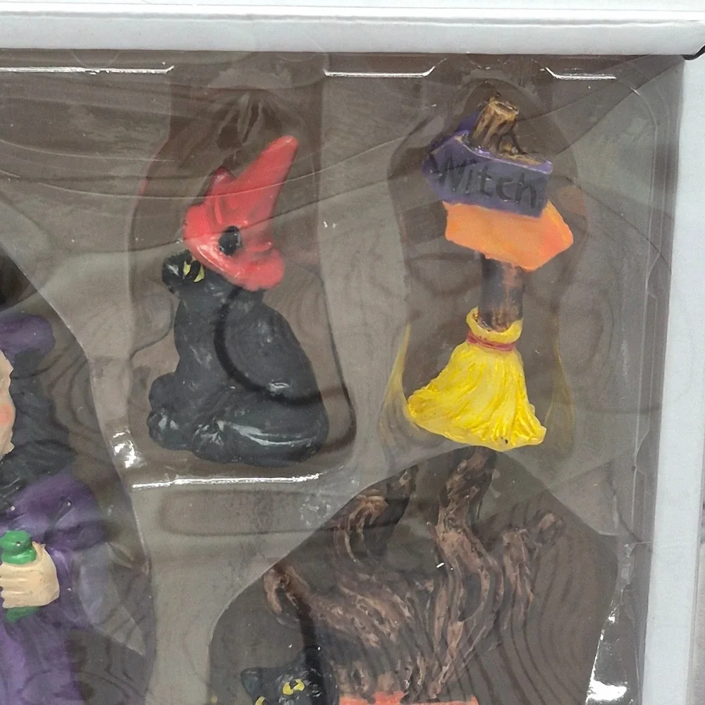 Seasonal Accents 6 Piece Fairy Garden Halloween Witch Set Miniatures New